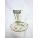 A Victorian Scottish silver goblet on tapered stem and circular base,