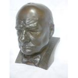 A good quality bronze limited edition bust figure of Winston Churchill by Morris Singer founders,