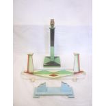 An unusual Art Deco early plastic angular photo frame with multi-coloured decoration,