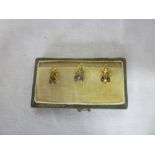 Three Continental gold and enamelled dress studs in the form of bees