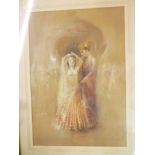 W**S**Bagdatopolus - watercolour Full length study of an Indian Prince and Princess,