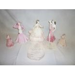 Five Coalport china female figures including "Olivia/Summer Romance/Rachel/Ruby/Debutant of the