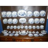 A Booth's "Real old willow" pattern part tea, dinner and coffee set comprising ten dinner plates,