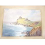W**Evans Linton - watercolour Cornish coastal scene,