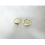 Two 18ct gold dress rings set diamonds