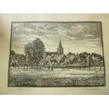 A black and white woodcut print dated 1930, signed Wulfen,