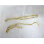 A 9ct gold rope twist necklace in two parts