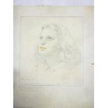 Mary Ireland - pencil and crayon "Study for a Child's Head", signed and inscribed,