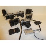 A selection of various camera including Fujica,
