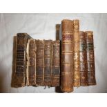 Various leather bound volumes including The Moral Miscellany or a collection of select pieces in