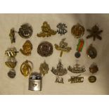 A selection of military badges including D.C.L.I.