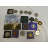 A selection of various Commemorative crowns, Festival of Britain 1951 boxed crown, 1983 coin set,