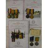 A family set of four groups of medals to the Hillyard family including three First War casualties:-