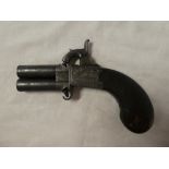 A 19th Century Irish percussion cap turn-over pocket pistol by Trulock & Son of Dublin with 2½"