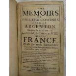 The Memoirs of Philip De Comines Lord of Argenton, 1 vol London 1674,