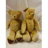 Two large vintage plush covered teddy bears,