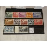 A stock card of Montserrat 1938-48 definitive mint stamps