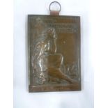 A large bronze rectangular medallion "The Rotheram Photographic Society - T A Scotton 1905"