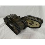 An early Tri-ang tin plate First War tank and a Marx clockwork First War tank (2)