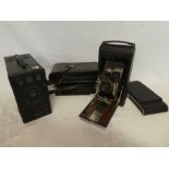 A Kodak 3A B5 version folding camera circa 1914 complete with additional back and three double