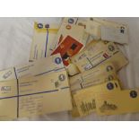 A selection of over 40 various large sized registered envelopes, E11R and others,