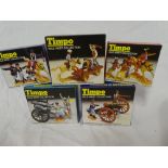 Five Timpo boxed Wild West collection figures including Civil War field gun,