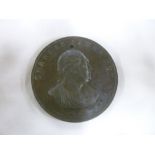 A late Victorian bronze portrait medal for Charles James Fox "Maintains the Right of the Free and