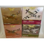Four mint & boxed 1:32 scale Corgi Aviation Archive aircraft including Hawker Hurricane,
