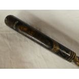 A Victorian painted wood Police truncheon for Penzance Borough Police with Royal Arms,