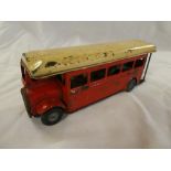 A Tri-ang Minic-clockwork tin plate London transport coach