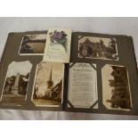 An album containing approximately 230 various postcards 1930's - 1950's