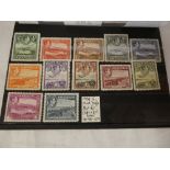 A stock card of Antigua stamps 1938-51 - mint definitives