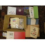 Various first day covers, album pages of stamps, stock cards of World stamps,