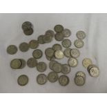 A selection of over 35 various pre-1947 silver florins,