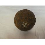A 19th Century iron canon ball 4" inches diameter,