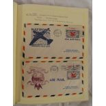 A folder album containing a documented collection of USA stamps,