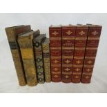 A selection of leather bound volumes including McCarthy - The French Revolution 1897,