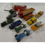 Dinky Supertoys - repainted Foden open lorry, three produce lorries,