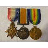 A 1914 star trio of medals awarded to No.9063 Pte. G.Norton 1st D.C.L.I.