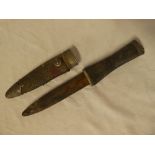 A 19th Century Indian hunting dagger by Boput of Nagpore with 6" inch double edged blade,