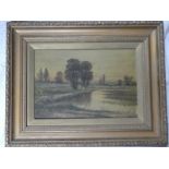 C**M**Maskell - oil on board River scene with figure, signed,