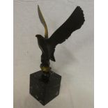 A good quality bronze figure of a bird with outstretched wings by Jose Luis Pequeno "Ave Victoria",