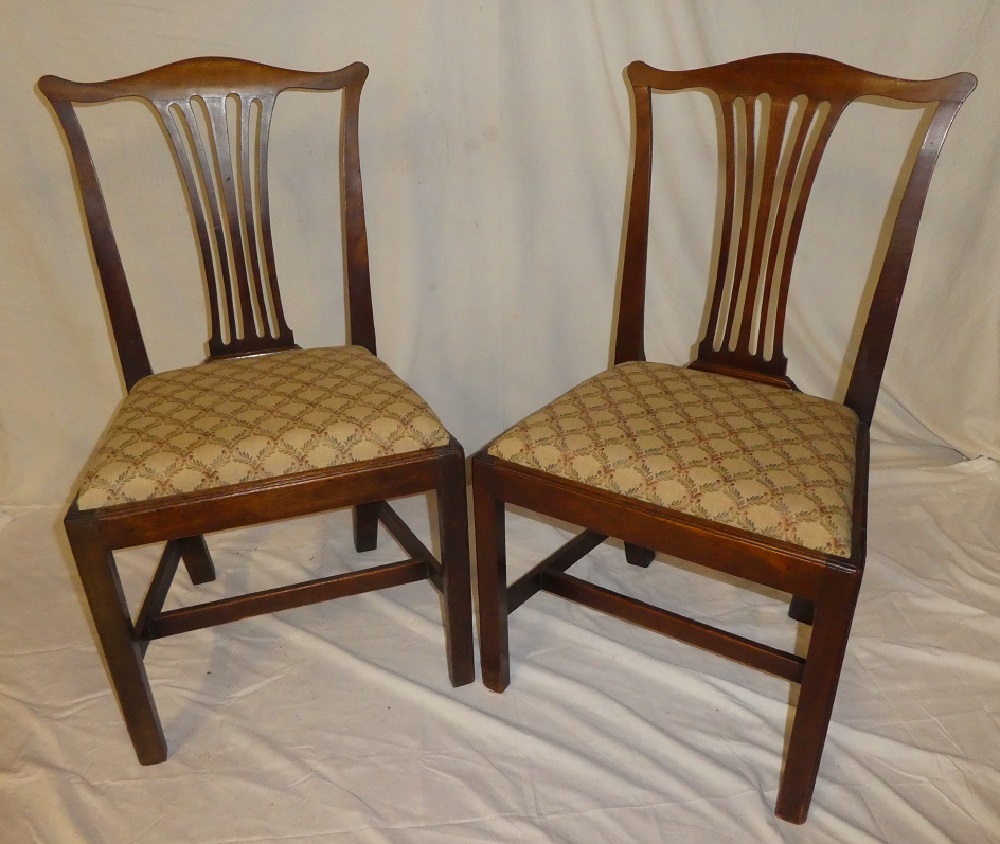 A set of six 19th Century mahogany Chippendale-style dining chairs with pierced vase splat backs