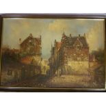 Baillie - oil on board Street scene with figures, signed,