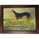 Artist Unknown - watercolour Study of a greyhound in a landscape "Chester VI - The Head like a
