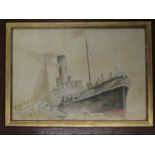 Artist Unknown - watercolour A study of a fishing boat with inscription dated 1937,