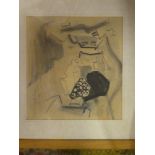 Tony Giles - pencil/charcoal "Roses in Polbreen Lane" (St Agnes), signed, inscribed & dated '71,