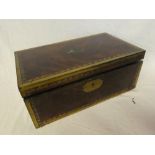 A 19th Century brass inlaid mahogany Military campaign style writing slope with fitted interior and