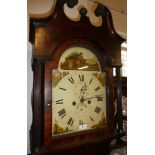 A 19th Century longcase clock with 12" painted arched dial,