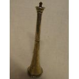 A George V silver table lighter in the form of a hunting horn, Chester marks 1913,